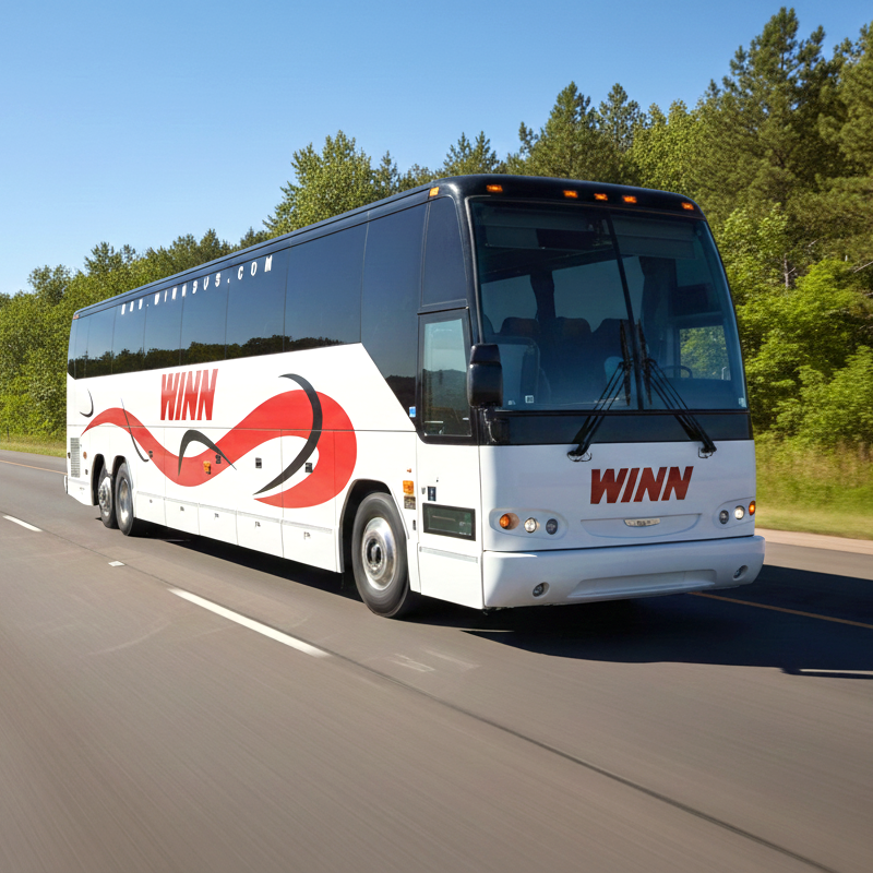 Charter bus on highway road