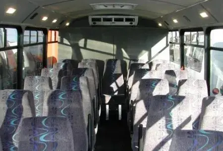 Inside view of shuttle bus