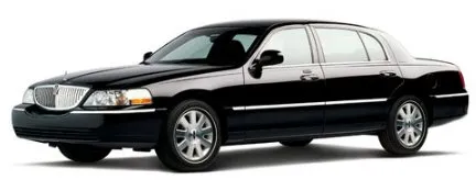 Black luxury limousine side view