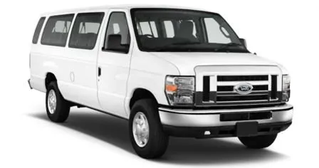 White passenger van vehicle transport