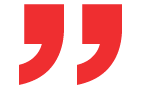 Red quotation marks symbol